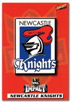 2001 Select Impact #27 Newcastle Knights crest Front